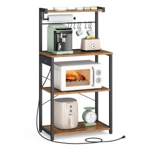 VASAGLE Kitchen Bakers Rack with Power Outlet