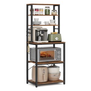 Coffee Bar with 6-Tier Shelves