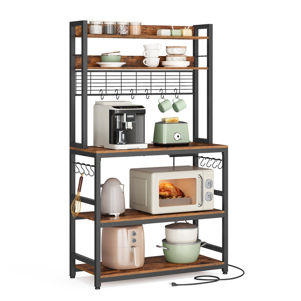 Hutch Bakers Rack with Power Outlet