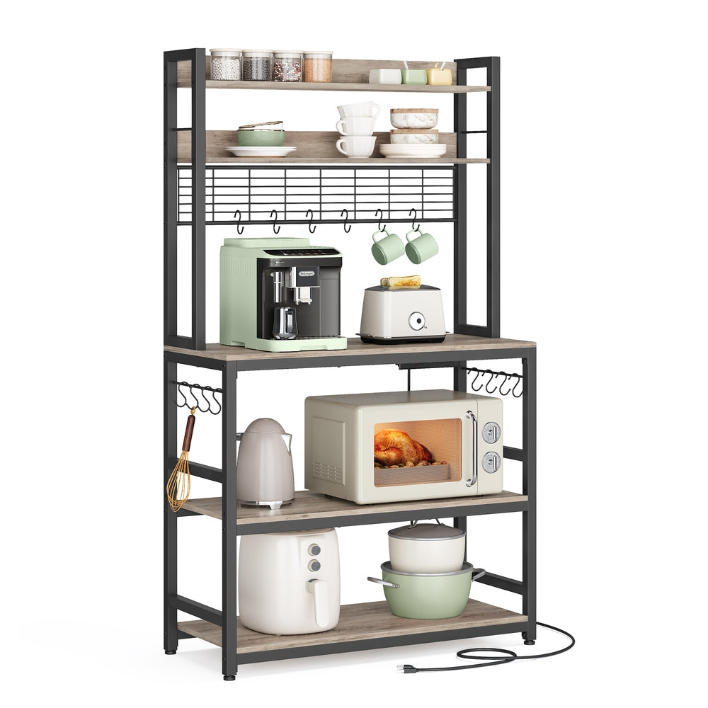 Hutch Bakers Rack with Power Outlet - Image 2