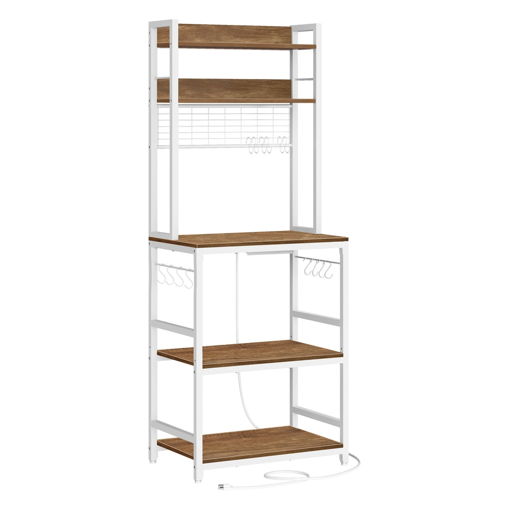Bakers Rack with Charging Station and Adjustable Shelf - Image 2