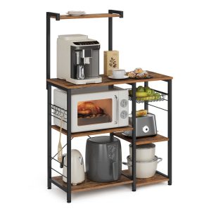 Industrial Brown Baker's Rack with Shelves
