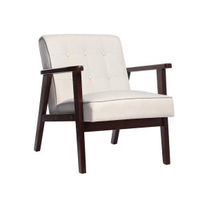 Leisure Chair with Solid Wood Armrest and Feet