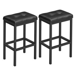 Set of 2 PU Upholstered Breakfast Stools