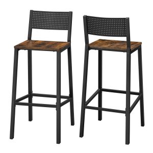 Bar Stools Set. 28.5 Seat Height. Rustic Brown