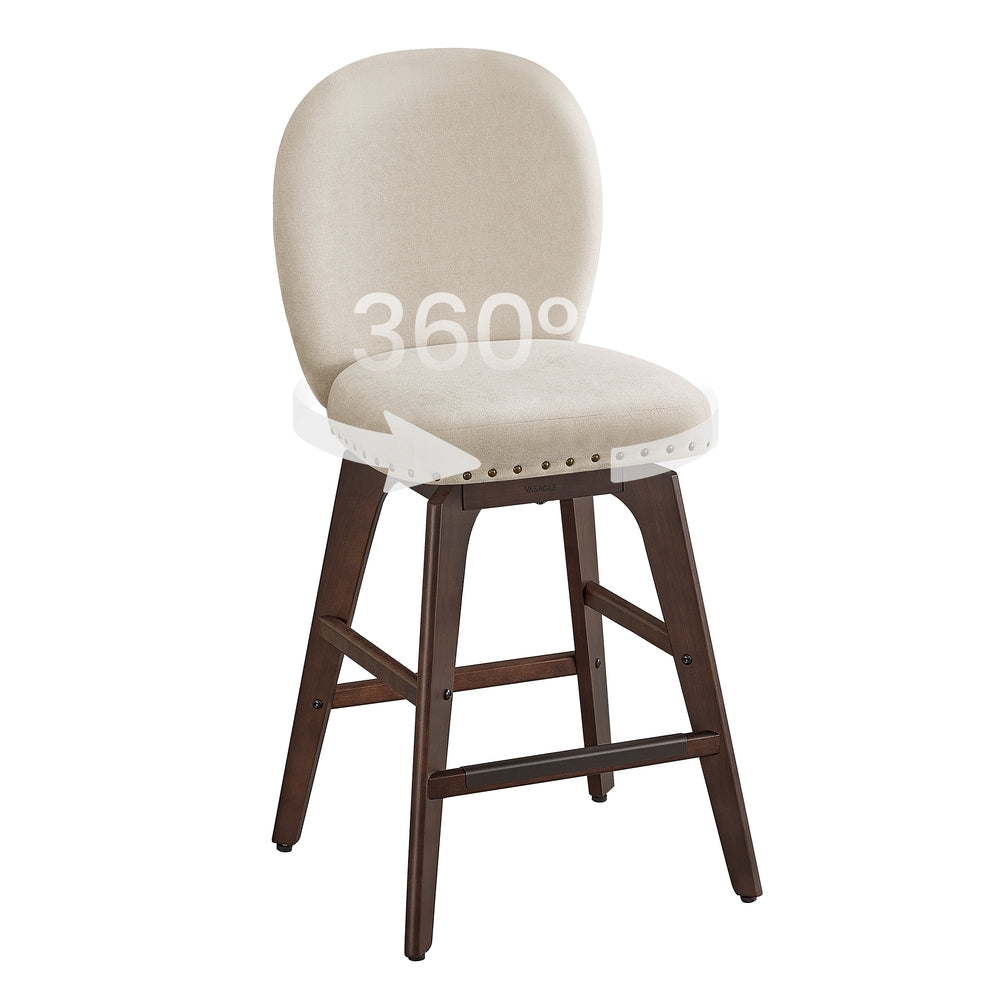 Bar Stools Set of 2 with Chenille Fabric - Image 2