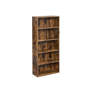 5-Tier Open Bookcase with Adjustable Storage Shelves