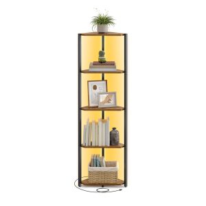 Corner Shelf Stand with LED Lights