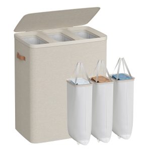 Large laundry hamper with lid and handles