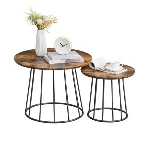 Modern Coffee Table Set with Steel Frame