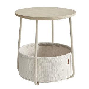 Lilea Collection - Modern Nightstand with Fabric Basket
