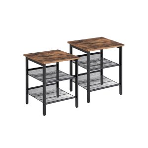Set of 2 Side Tables with Stable Steel Framew