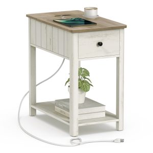 Side Table with Charging Station