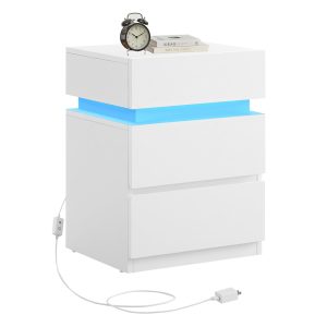 Kailyn Collection - Bedside Table with LED Lights