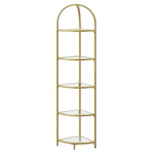 Baris Collection - Corner display rack with tempered glass shelves