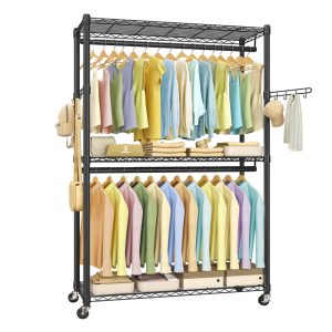 Heavy-Duty Rolling Clothes Rack