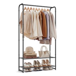 28.7 Inch Large Portable Closet with Shelves Black