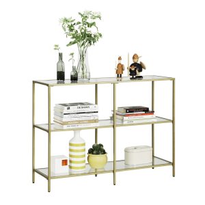 Modern Design Golden Glass Console Sofa Table