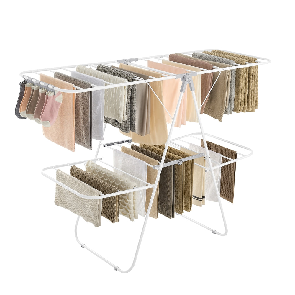 Clothes Drying Rack with Adjustable Shelves