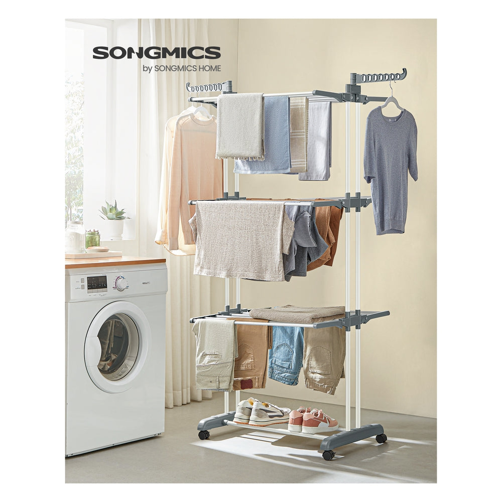 4-Tier Rolling Clothes Drying Rack Stand - Image 2
