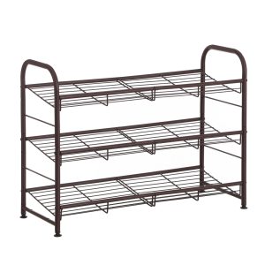 Shoe Rack. 3 Tier Shoe Organizer for Closet. Holds up to 12 Pairs of Shoes. Shoe Rack for Front Door Entrance