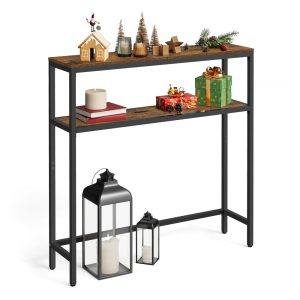2-Tier Sofa Table Narrow Entryway Table
