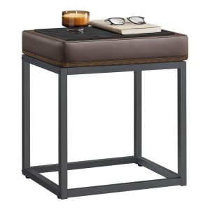 LUIZ Collection - Rectangle Ottoman Footstool Steel Frame