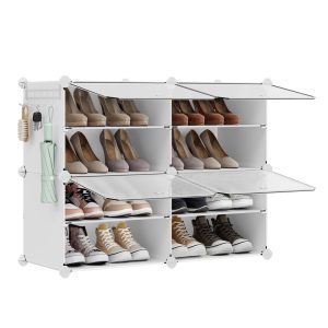 8-Cube Shoe Rack with Doors