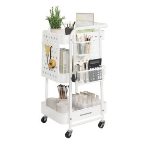 3-Tier Storage Cart with Pegboards