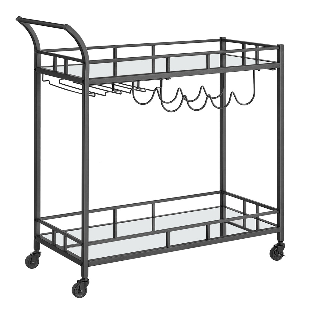 Wine Cart with 2 Mirrored Shelves - Image 5