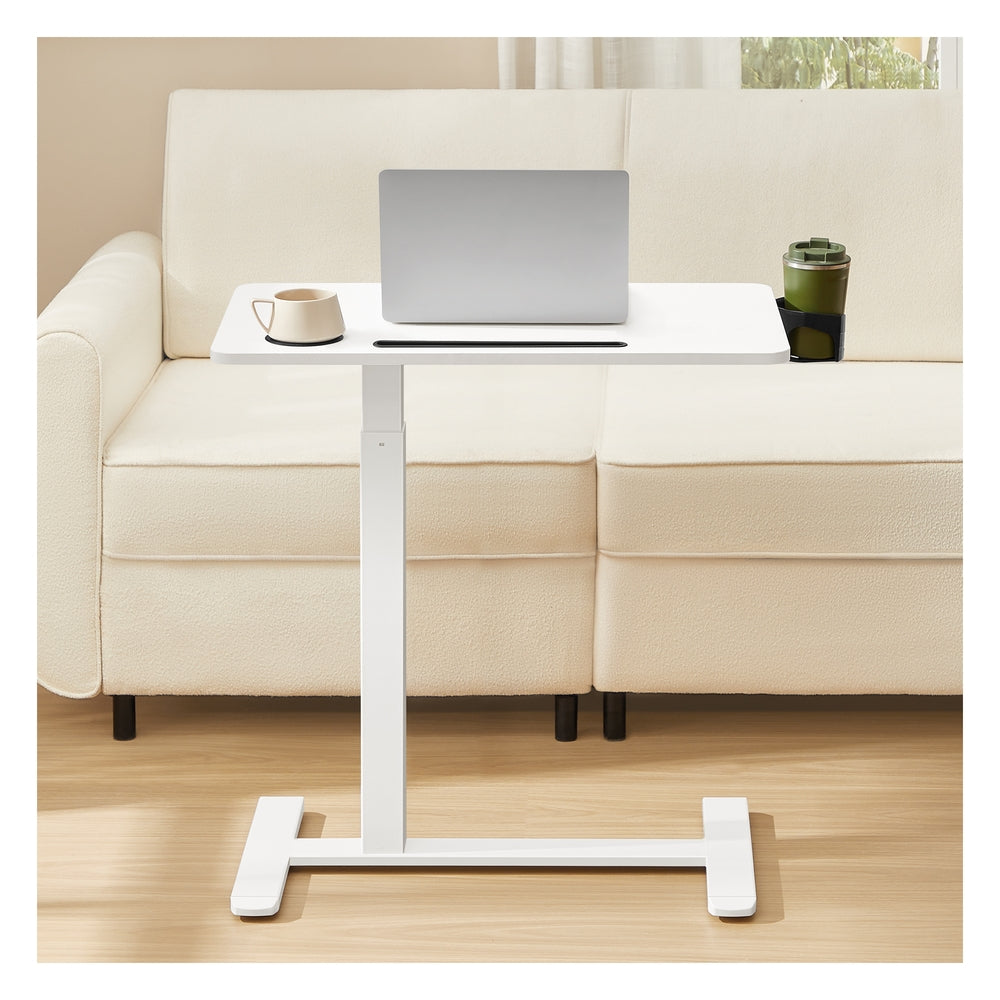 Overbed Table with Wheels. Mobile Standing Computer Desk