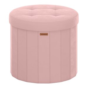 Round Storage Ottoman with Removable Lid
