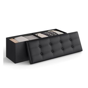 MAZIE Collection - Folding Storage Ottoman Bench with Lid