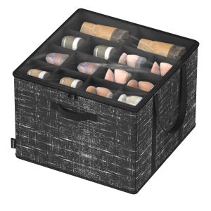 Shoe organizer with handles and clear cover