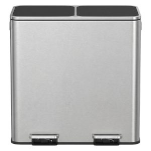 Dual compartment kitchen trash can with airtight lids