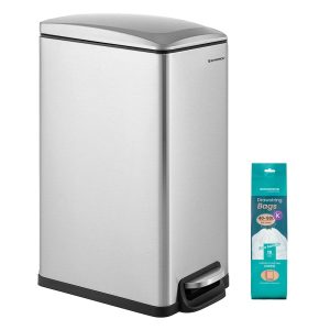Slim Stainless Steel Trash Bin