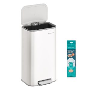 Kitchen Trash Can. 8-Gallon (30 L) Garbage Can with Lid. Stainless Steel