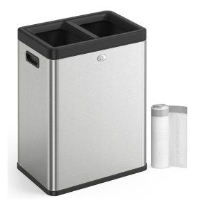 2 x 6.6 Gallon Open Top Trash Can