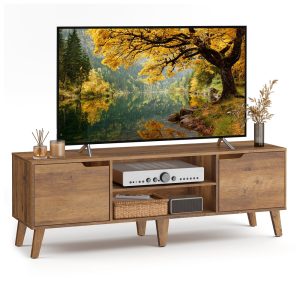 TV Stand for 65-Inch TVs. Entertainment Center with Adjustable Shelf. 58-Inch Long Media Console Table
