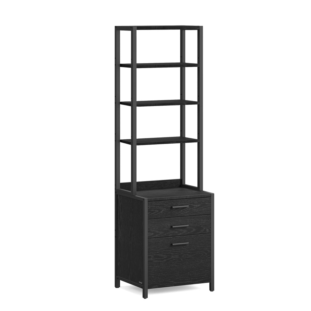File Cabinet with Height-Adjustable Open Shelves - Image 2