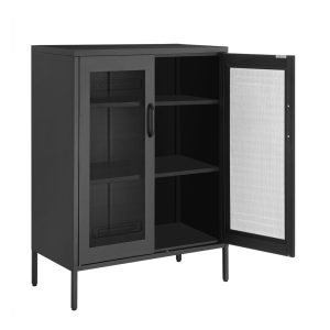 Metal Storage Cabinet with Mesh Doors