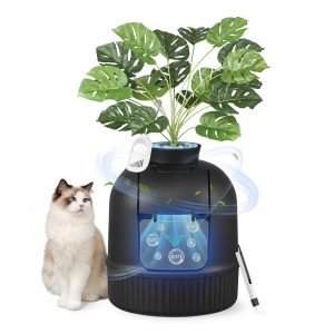 Feandrea Plant Cat Litter Box Enclosure with Artificial Plant