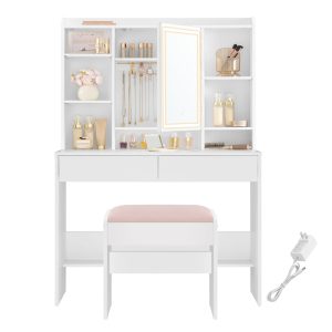 Kailyn Collection - Vanity Desk with Dimmable LED Lights