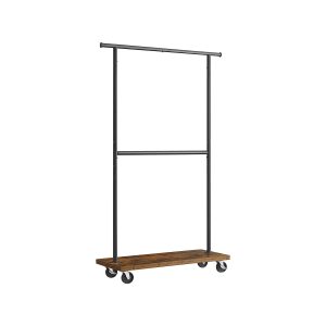 Double Rod Industrial Rolling Garment Rack
