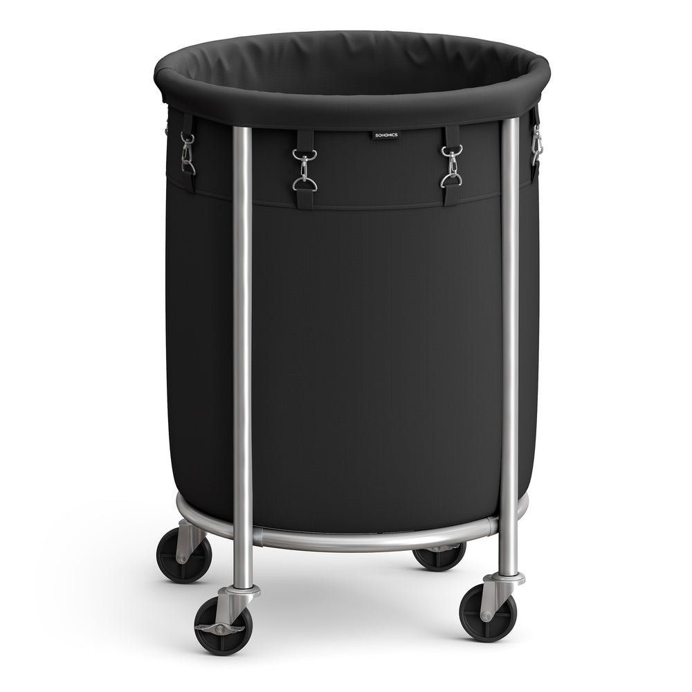 Round Laundry Basket on Wheels - Image 6