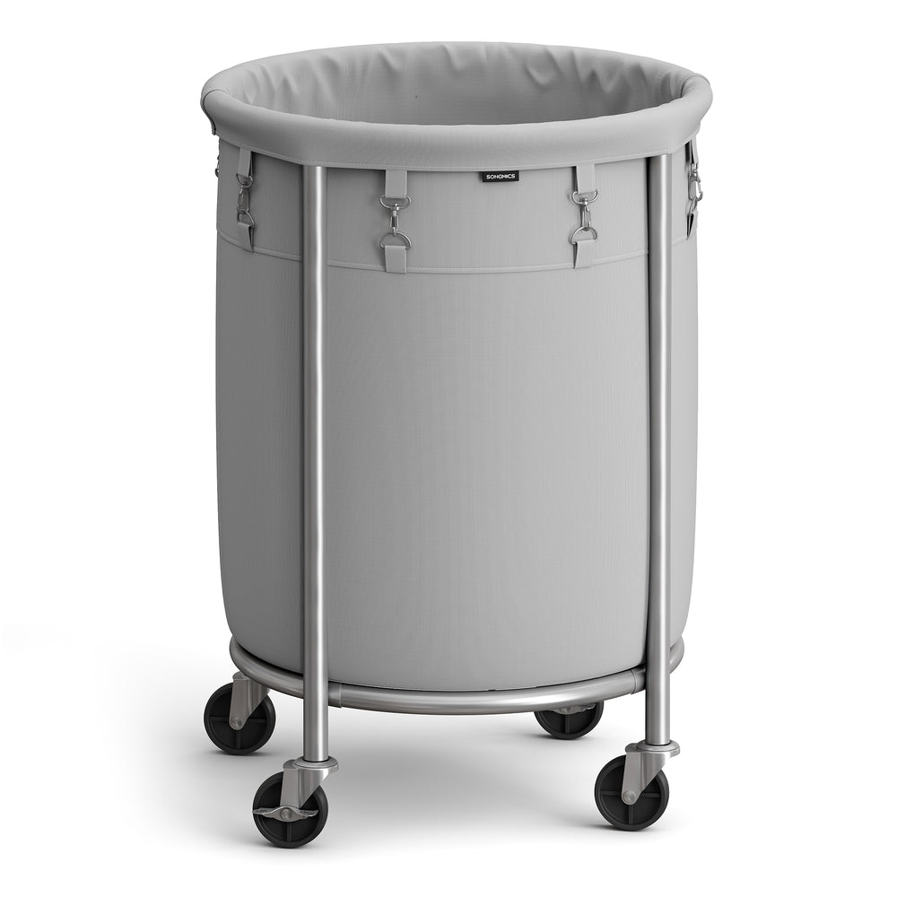 Round Laundry Basket on Wheels - Image 7