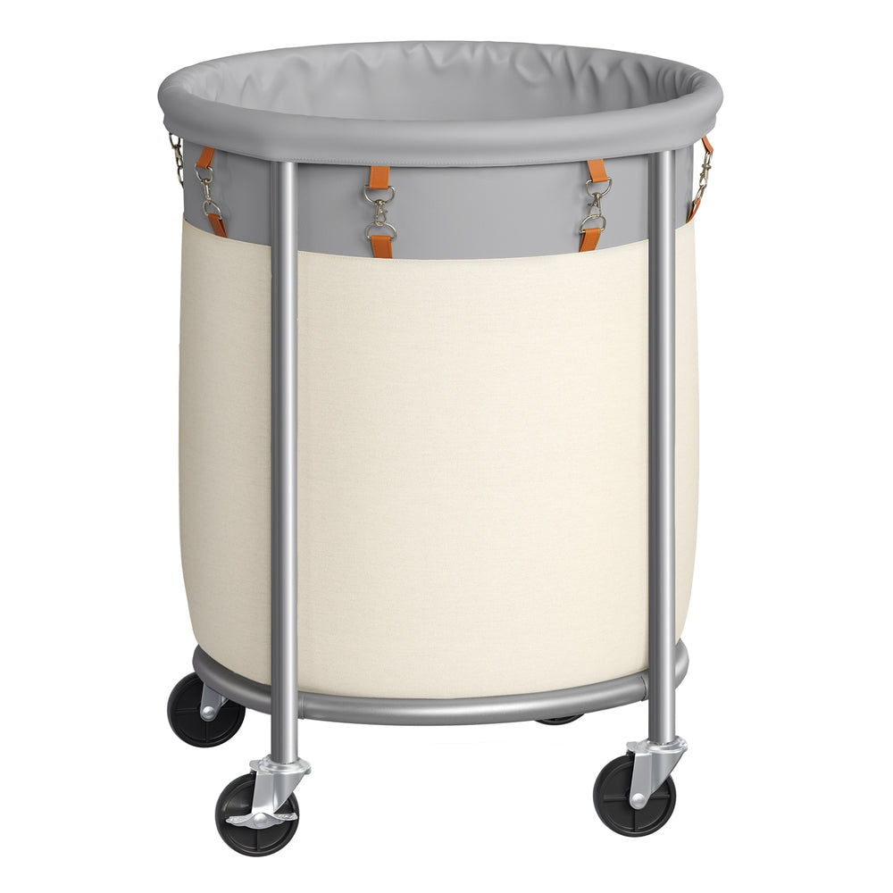 Round Laundry Basket on Wheels - Image 16