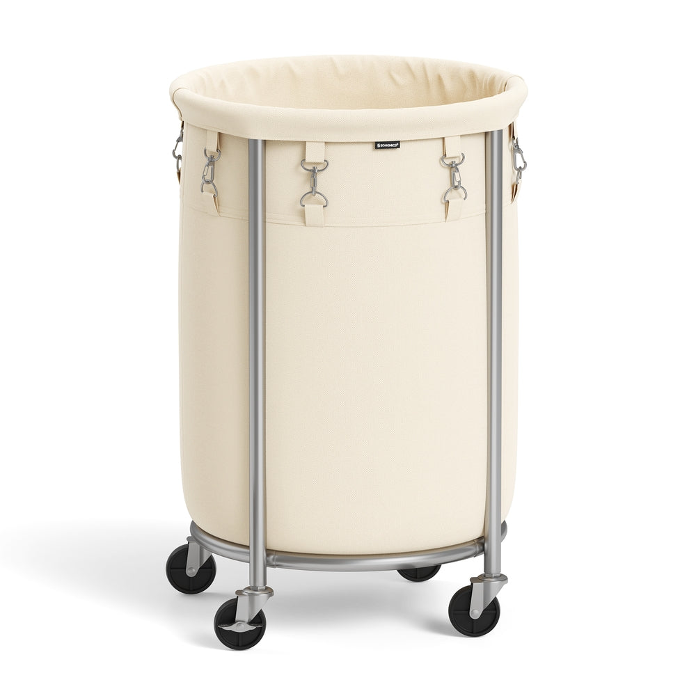 Round Laundry Basket on Wheels - Image 2