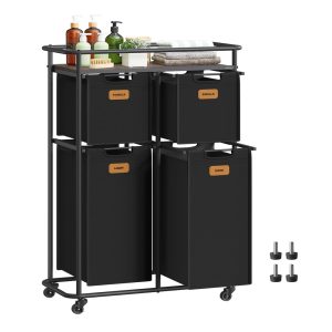 Portable Laundry Cart with Shelf