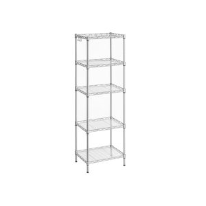 SONGMICS 5-Tier Metal Storage Shelves. Kitchen Wire Shelving Unit. Storage Rack with Adjustable Shelves. Shelf Liners. 8 Hooks. for Garage